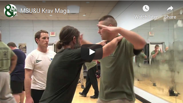 Spartan Kav Maga Instructor Demonstrating a Defense against a Choke.